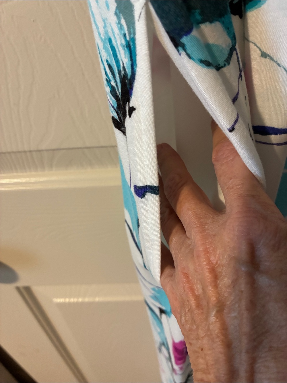 Soma Unwind White V Neck Maxi Dress with Teal, Aqua & Pink Floral Print - Picture 4 of 5